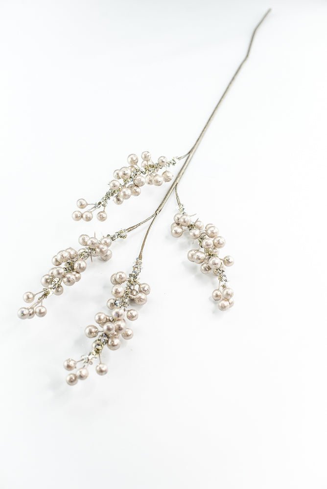 Farrisilk Platinum Pearls Spray - 30" - Greenery MarketCF001-51