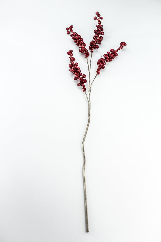 Farrisilk Red Pearls Spray - 30" - Greenery MarketCF001-02