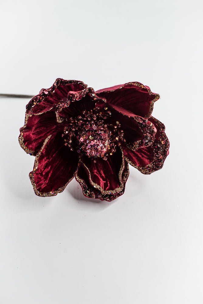 Farrisilk Ruby Victorian Magnolia Stem - 10" - Greenery MarketCF045-03