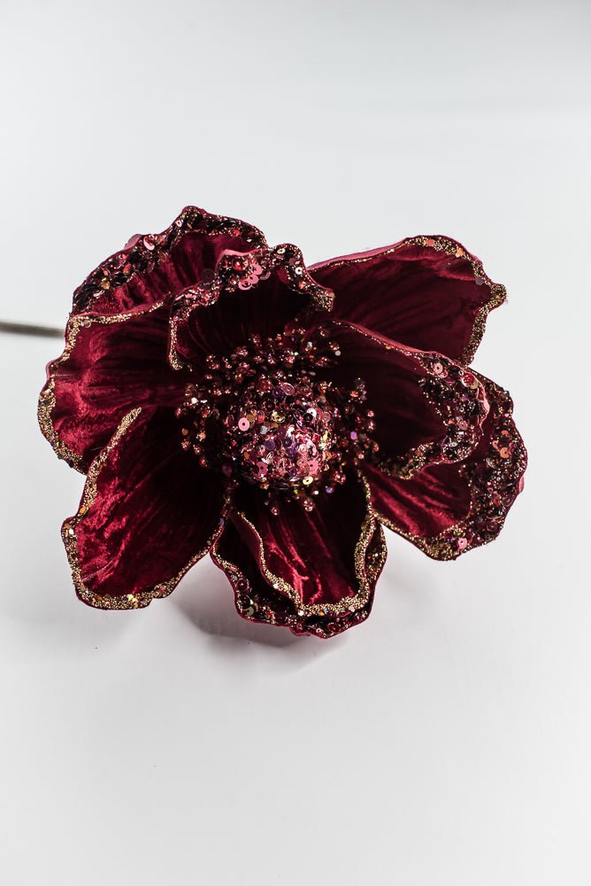 Farrisilk Ruby Victorian Magnolia Stem - 10" - Greenery MarketCF045-03