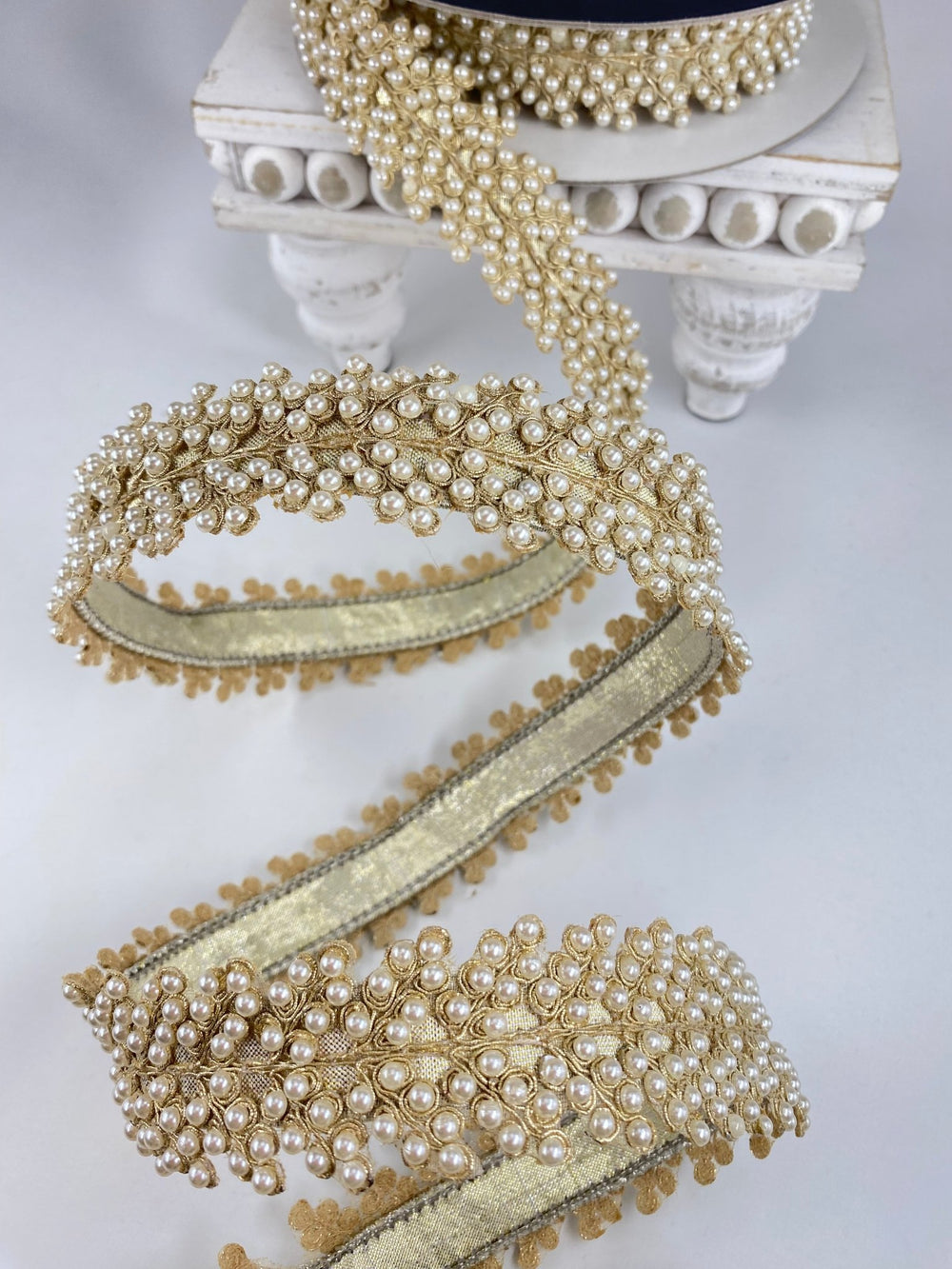 Farrisilk Victorian pearl vine ribbon - 1.5” - Greenery Marketwired ribbonRk286 - 62