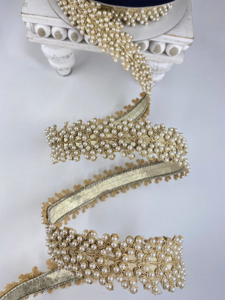 Farrisilk Victorian pearl vine ribbon - 1.5” - Greenery Marketwired ribbonRk286 - 62