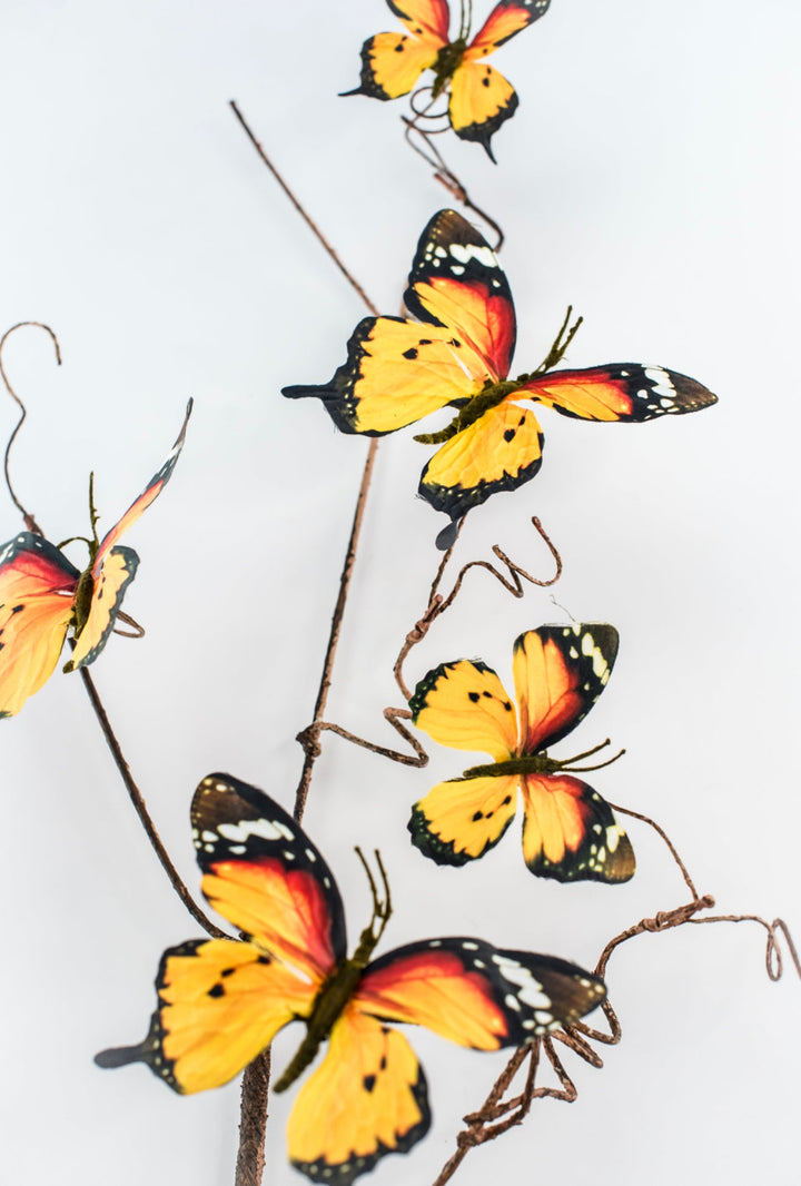 Faux Butterfly Twig Spray - Orange - Greenery MarketFSB066 - OR/BR