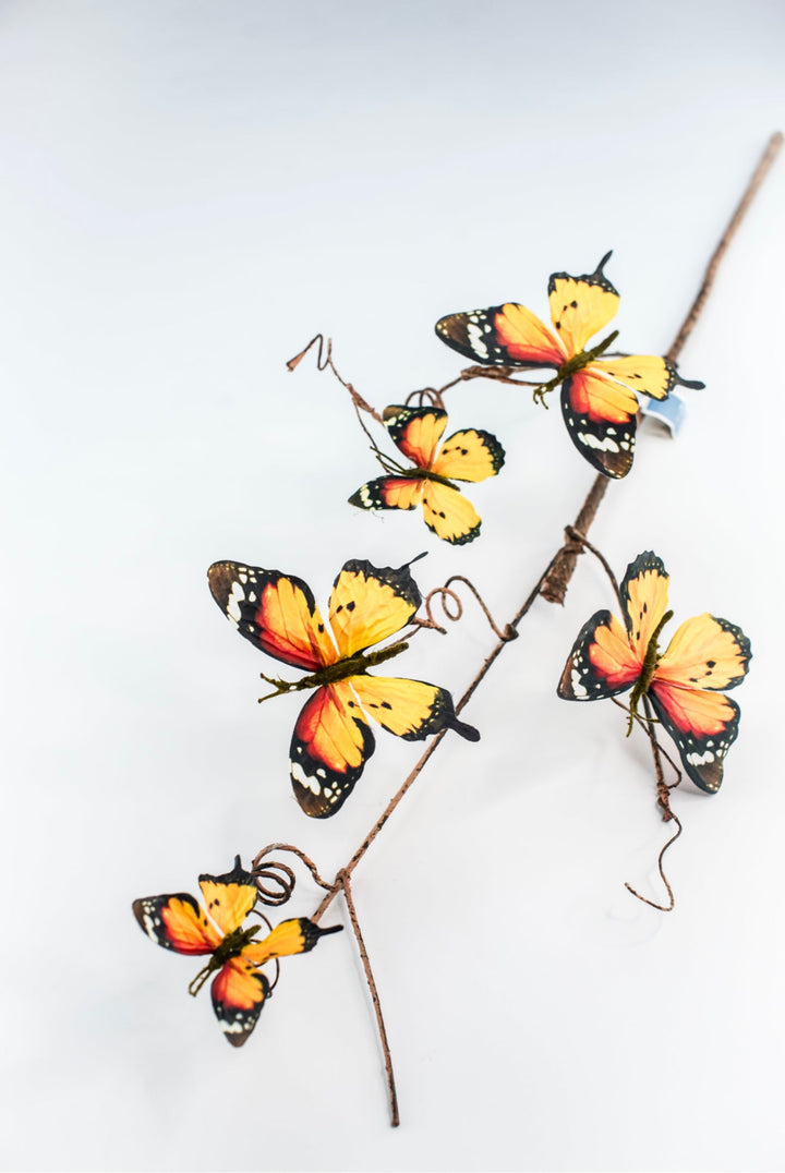 Faux Butterfly Twig Spray - Orange - Greenery MarketFSB066 - OR/BR