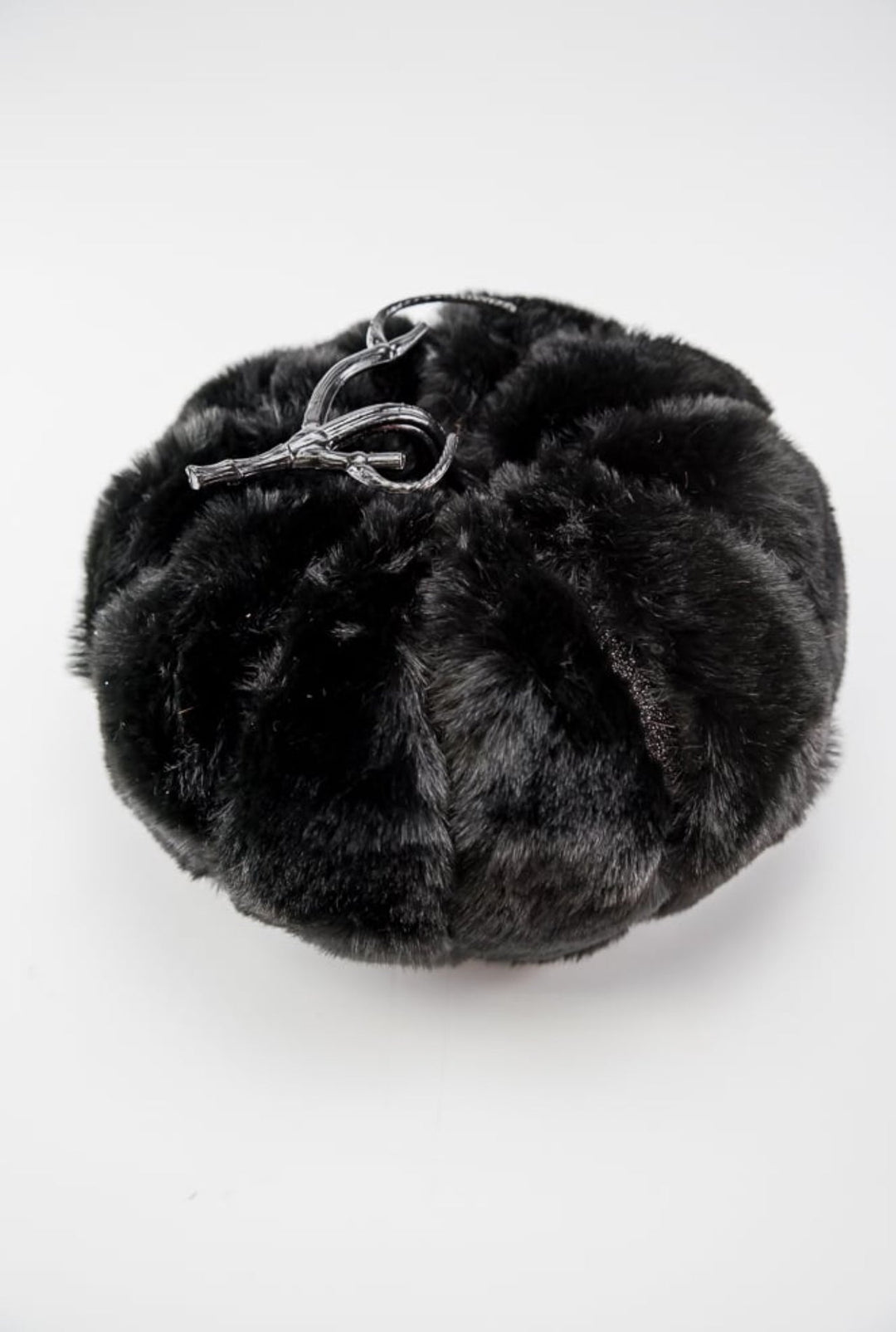Faux fur glam pumpkin - black - 10” - Greenery MarketSeasonal & Holiday Decorations57119BK