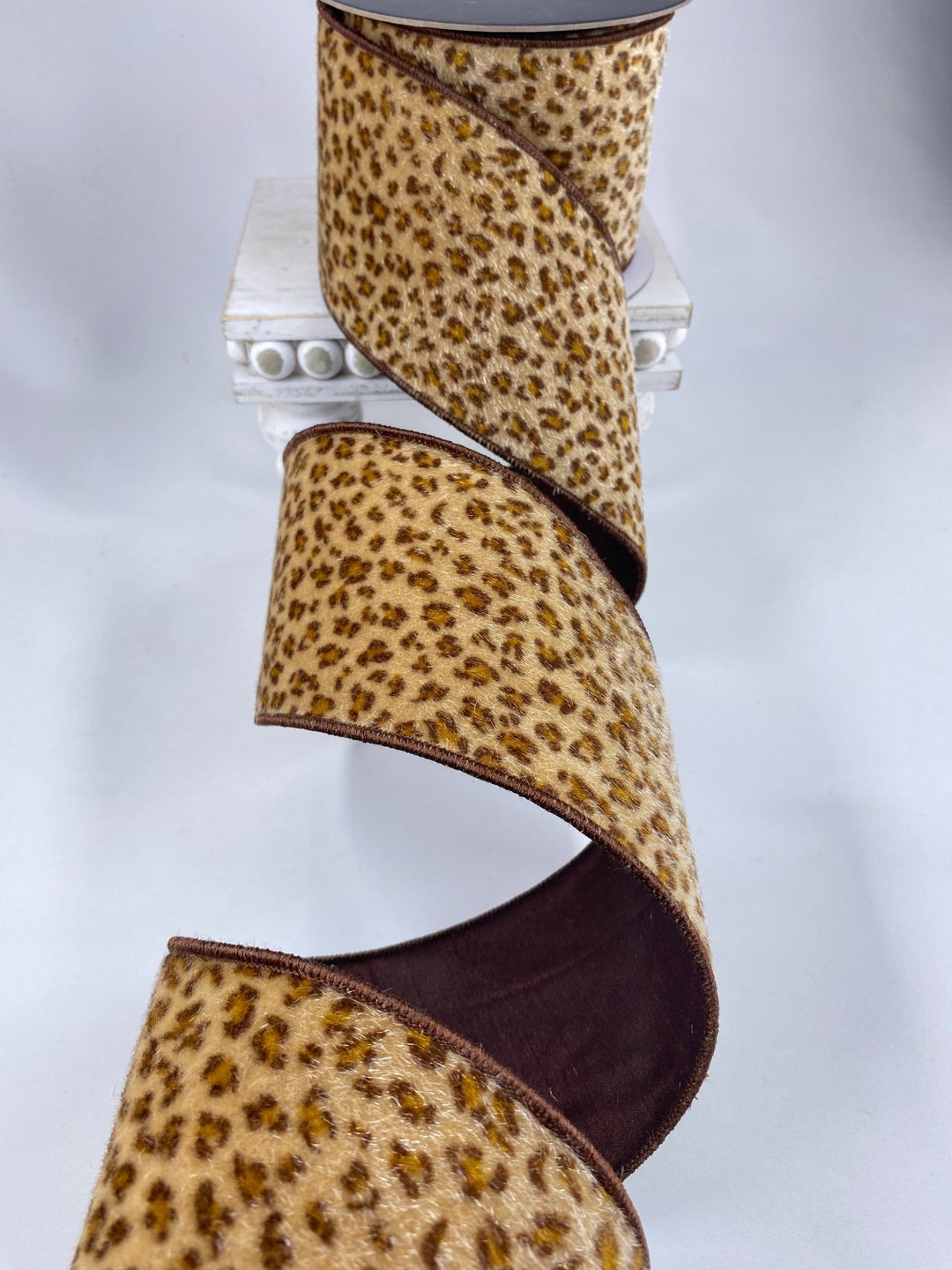 Faux hair cheetah wired ribbon 4” - Greenery MarketRibbons & Trim138122