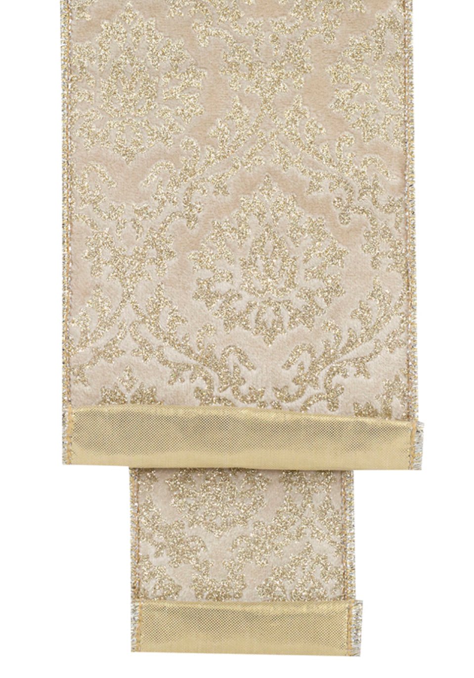 Filagree Regal Gold and Cream Wired Ribbon 4” - Greenery MarketRibbons & Trim94273W - 992 - 10D