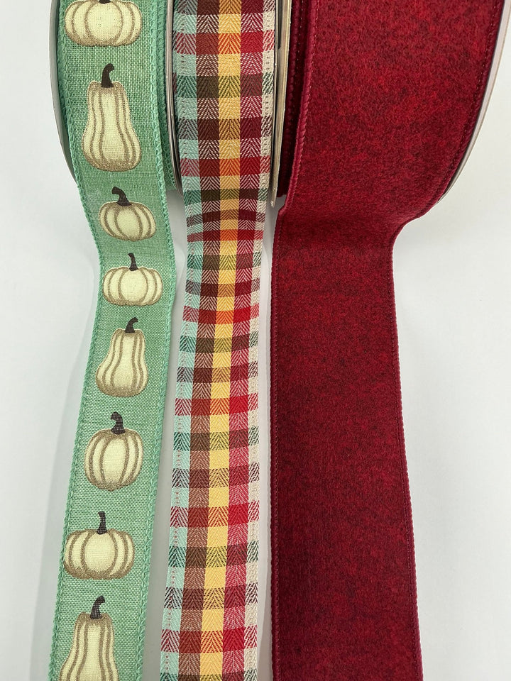 Flannel plaid bow bundle wired ribbons - Greenery MarketWired ribbonFlannelplaidx3