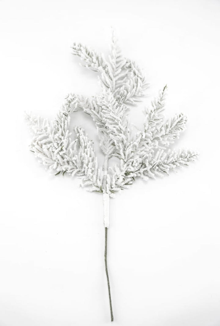 Flocked evergreen greenery spray - Greenery MarketArtificial Floraxd217