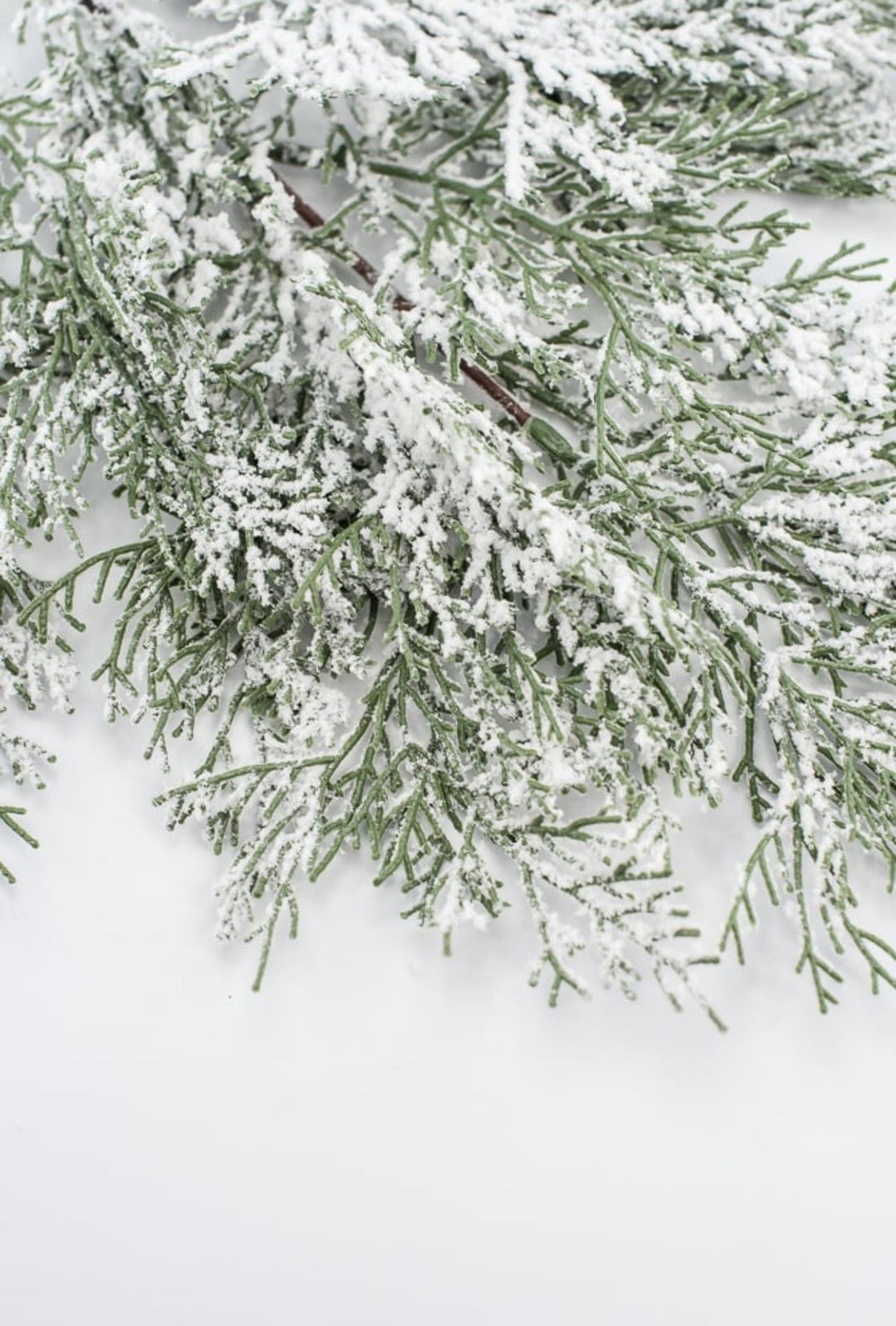Flocked Flat Cedar Spray - Greenery MarketWreath attachments86018SNOW