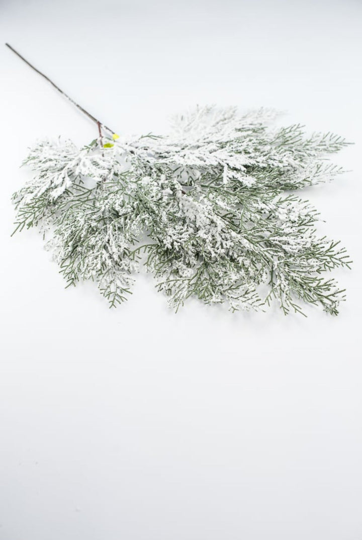 Flocked Flat Cedar Spray - Greenery MarketWreath attachments86018SNOW