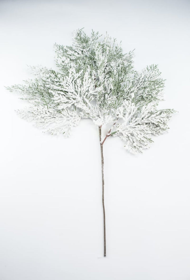 Flocked Flat Cedar Spray - Greenery MarketWreath attachments86018SNOW