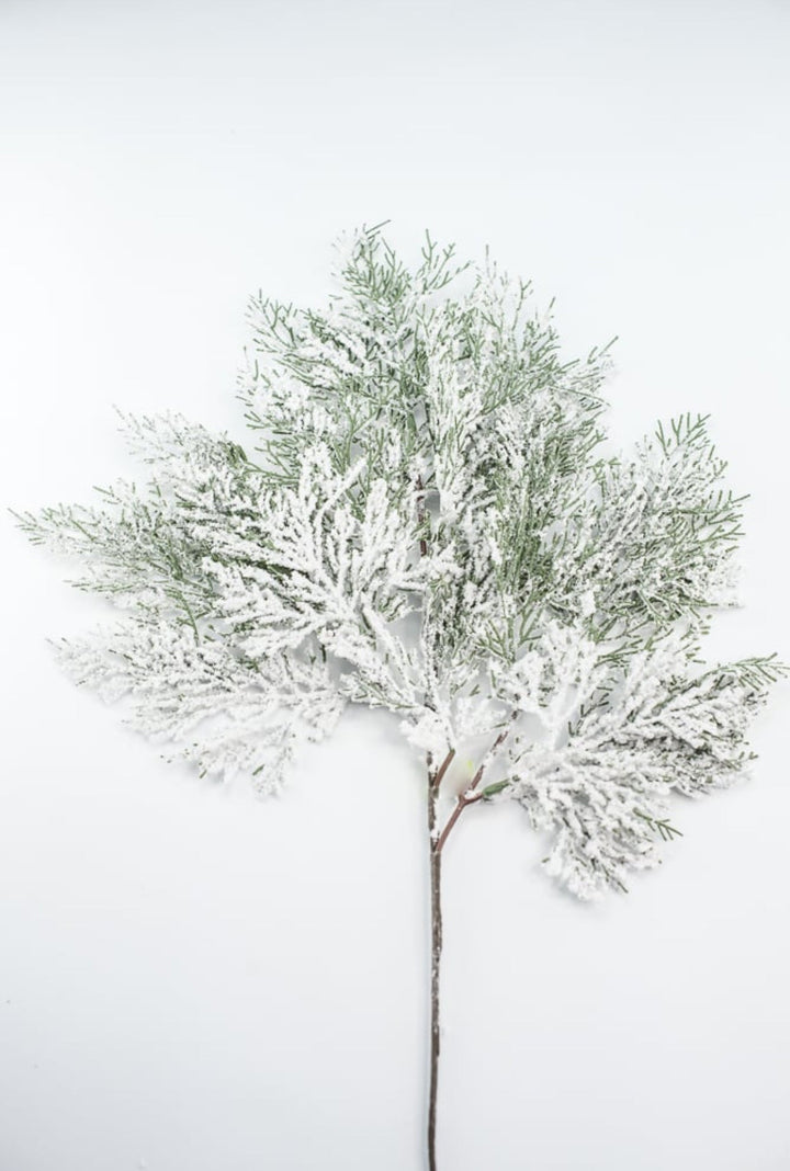 Flocked Flat Cedar Spray - Greenery MarketWreath attachments86018SNOW