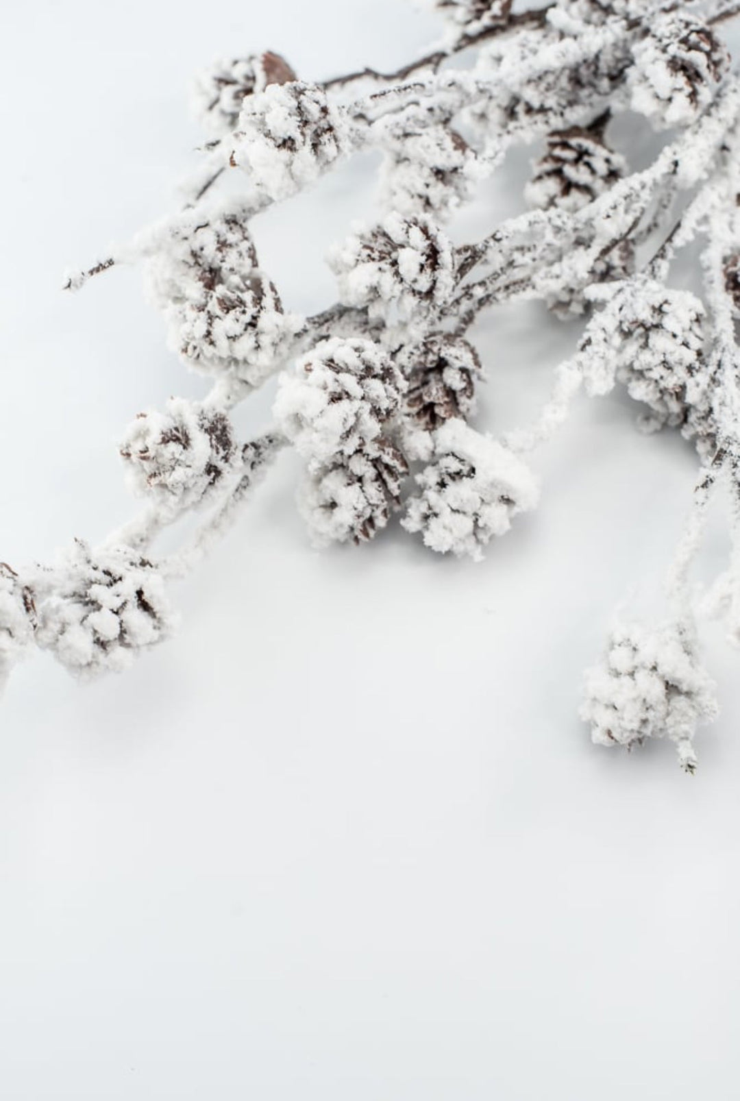 Flocked Pinecone Spray - Greenery MarketWreath attachments86019SNOW