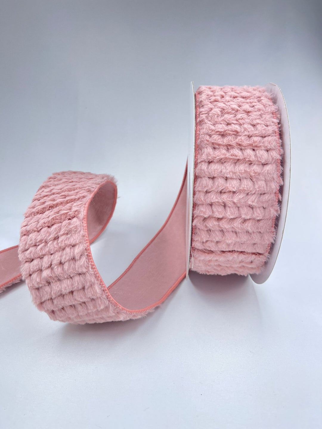 Fluffy wool textured blush wired ribbon 2.5” - Greenery MarketRibbons & Trim180471