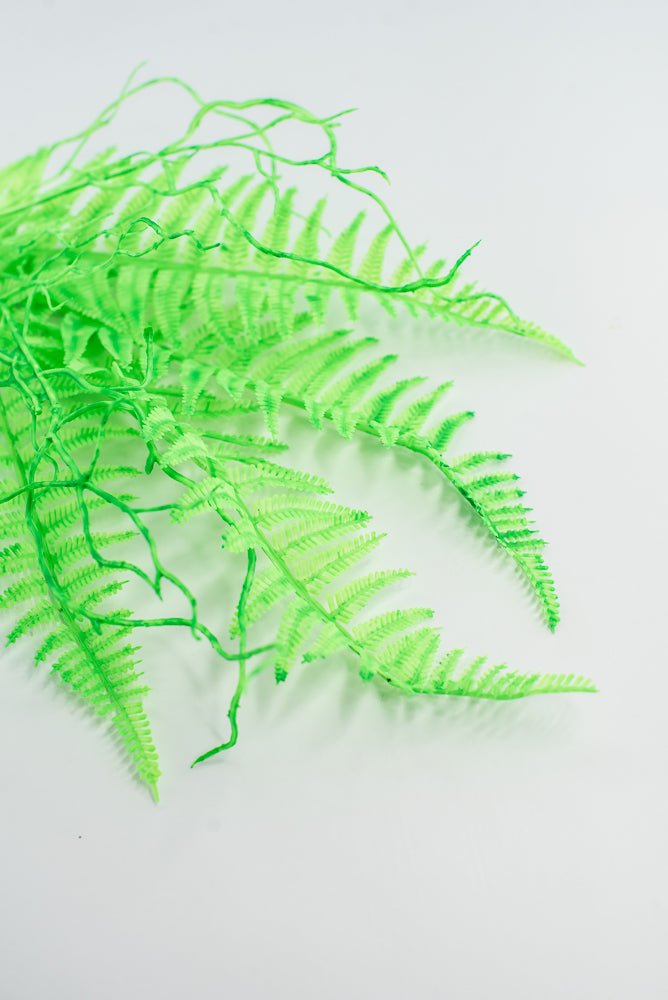 Fluorescent Green Plastic Fern Wig Spray - Greenery Market85307 - GN