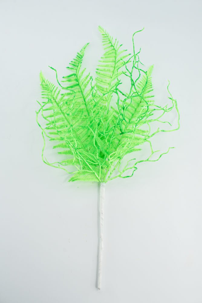 Fluorescent Green Plastic Fern Wig Spray - Greenery Market85307 - GN