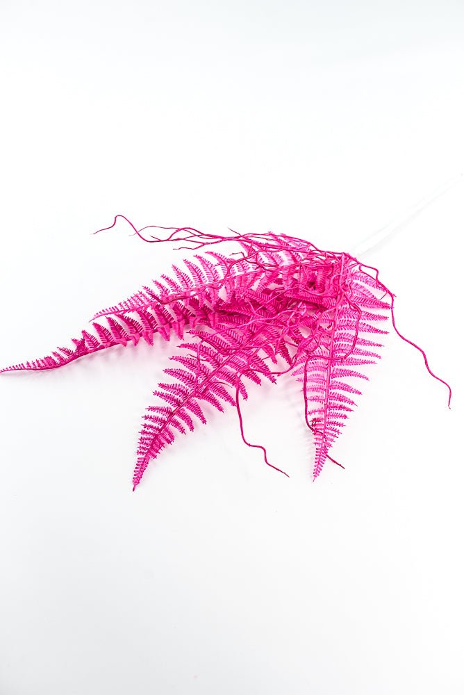 Fluorescent Hot Pink Plastic Fern Wig Spray - Greenery Market85307 - FU