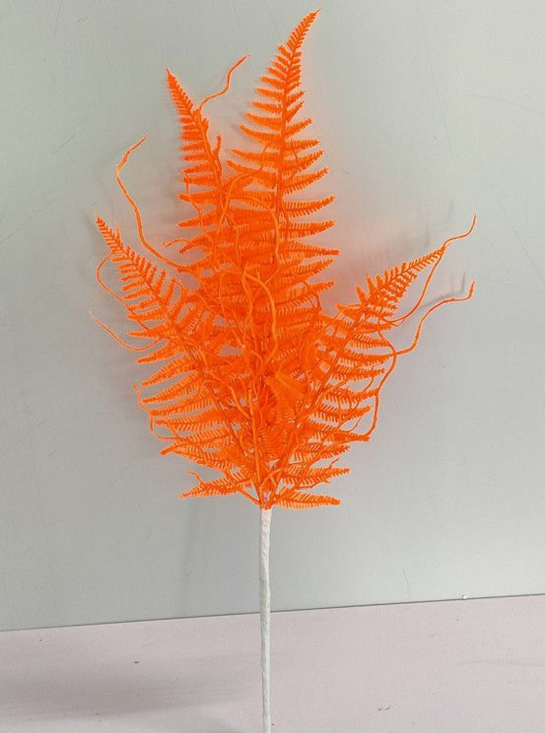Fluorescent Orange Plastic Fern Spray - Greenery Market85307 - OR