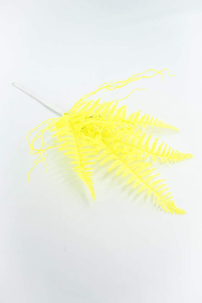 Fluorescent Yellow Plastic Fern Spray - Greenery Market85307 - YEL