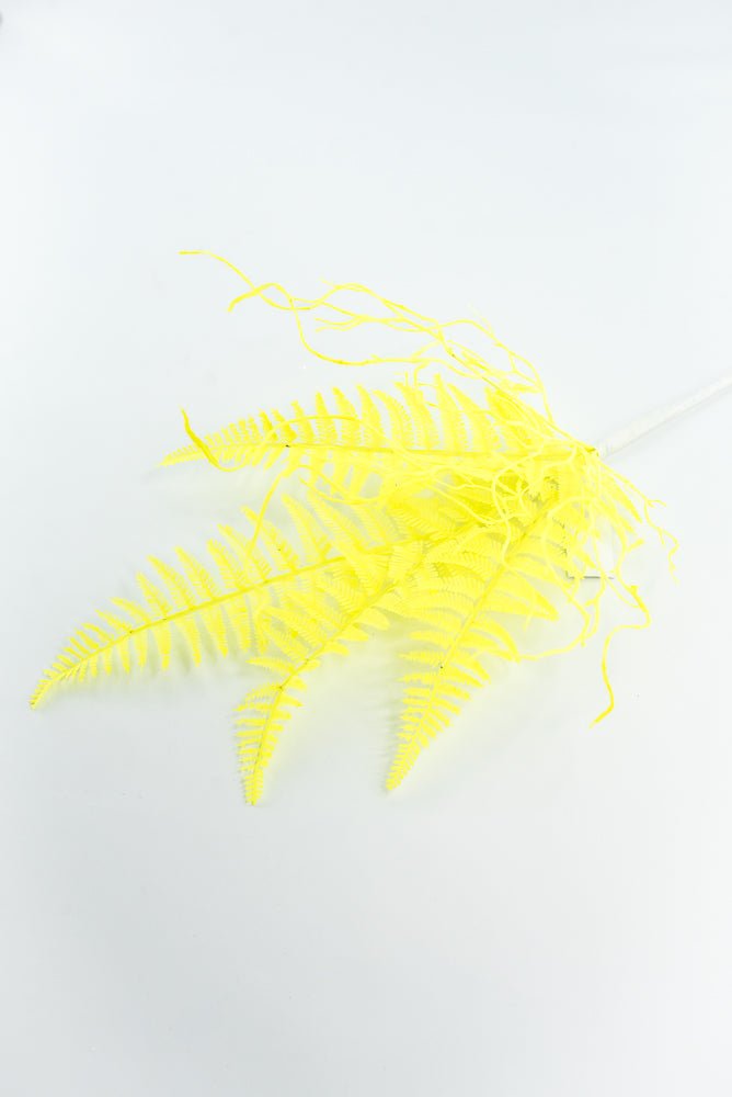 Fluorescent Yellow Plastic Fern Spray - Greenery Market85307 - YEL
