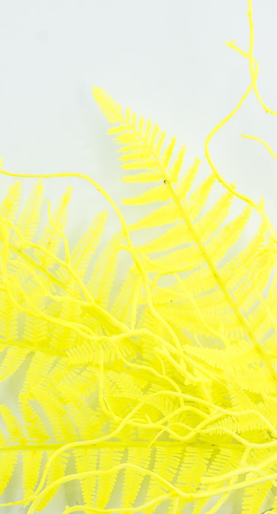 Fluorescent Yellow Plastic Fern Spray - Greenery Market85307 - YEL