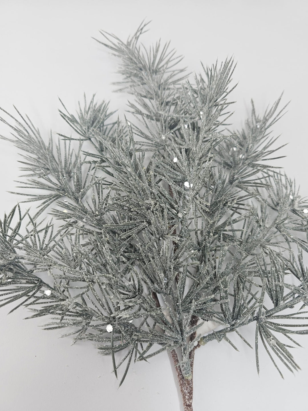 Frosted gray blue pine spray with sparkle - Greenery Marketgreenery25186