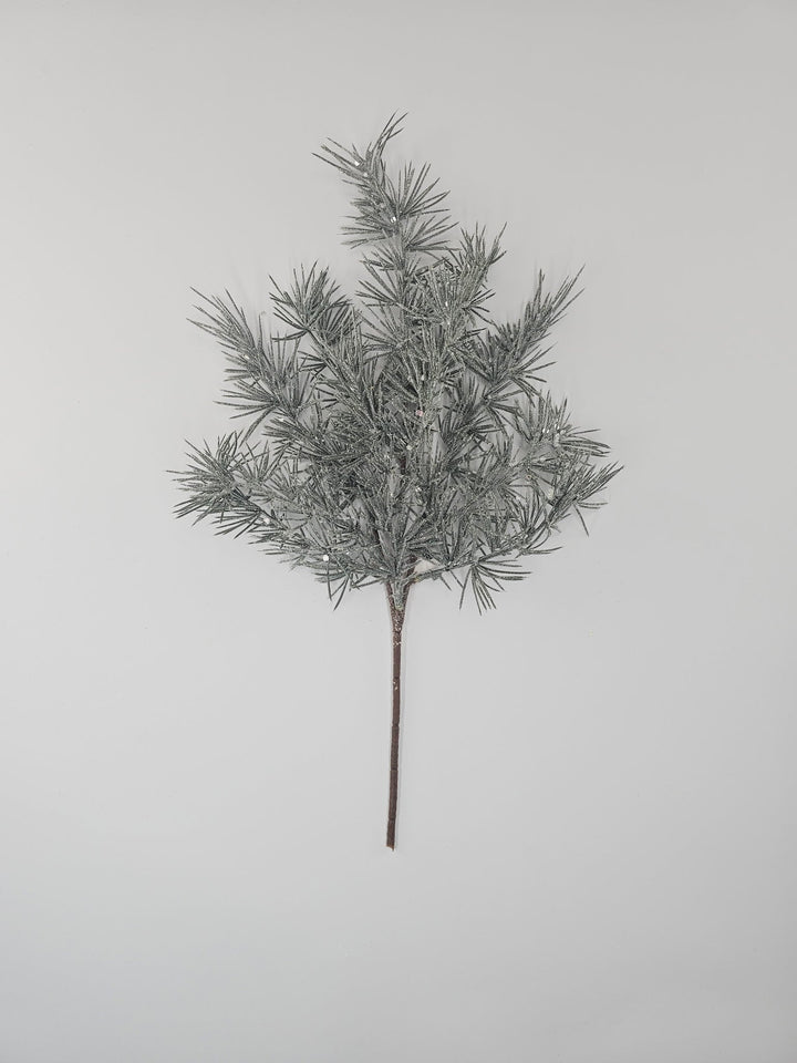 Frosted gray blue pine spray with sparkle - Greenery Marketgreenery25186