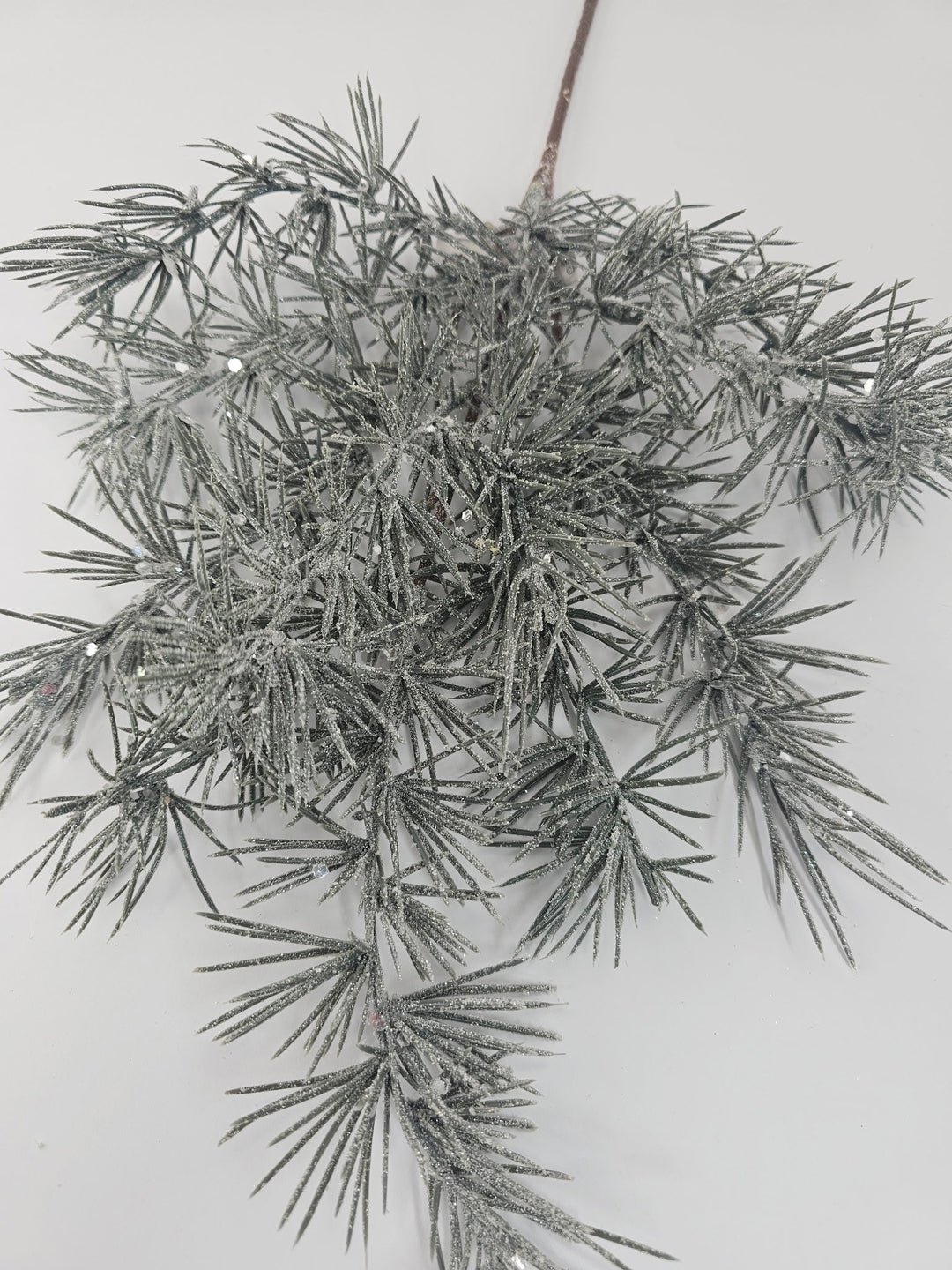 Frosted gray blue pine spray with sparkle - Greenery Marketgreenery25186