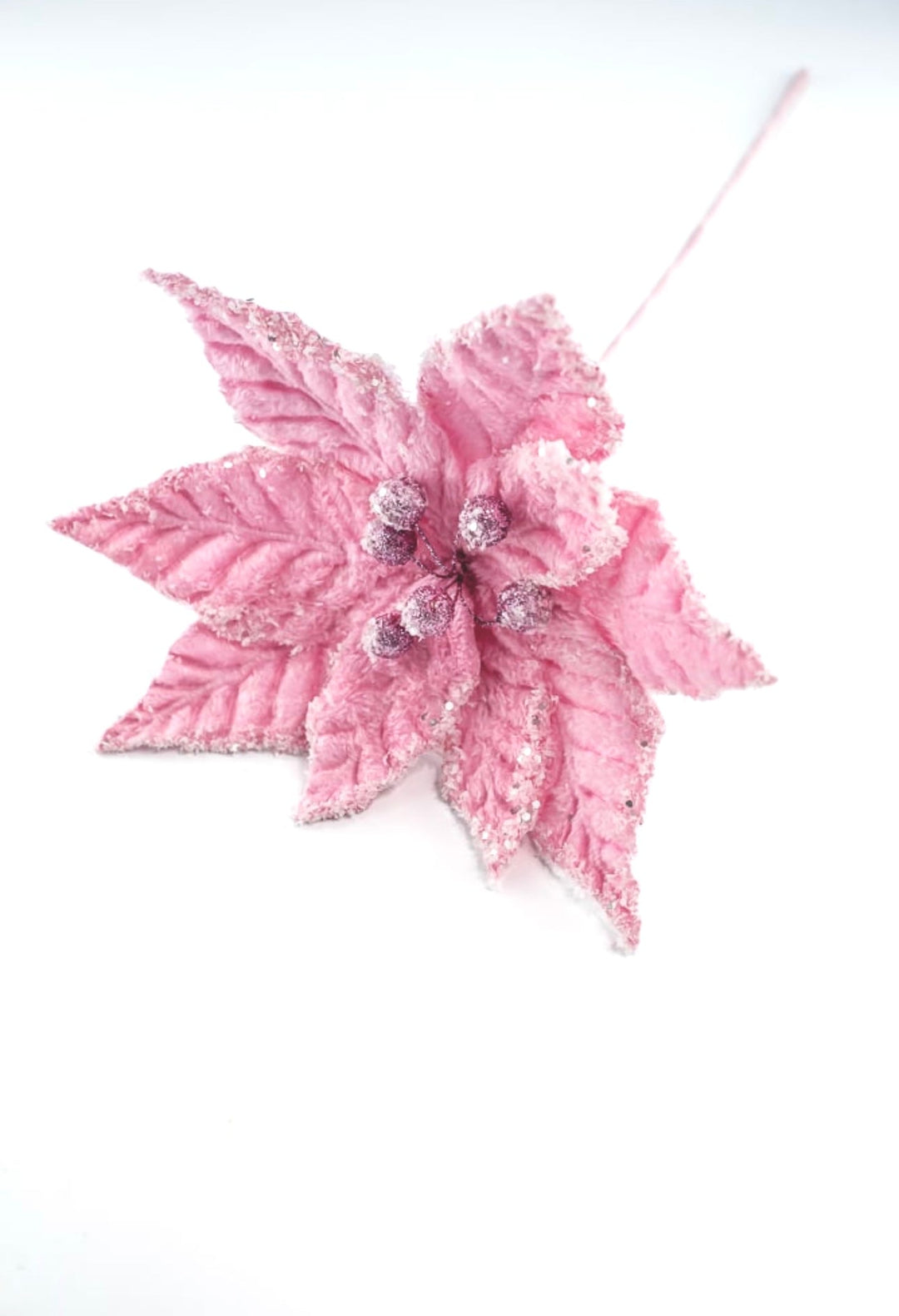 Frosted pink velvet poinsettia - Greenery Marketartificial flowers86030PK