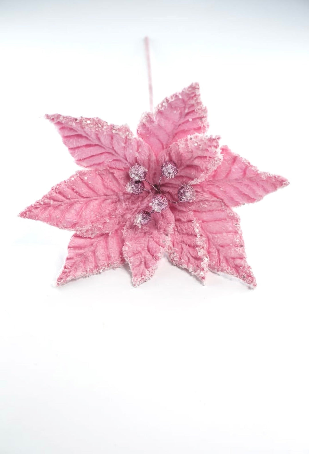 Frosted pink velvet poinsettia - Greenery Marketartificial flowers86030PK
