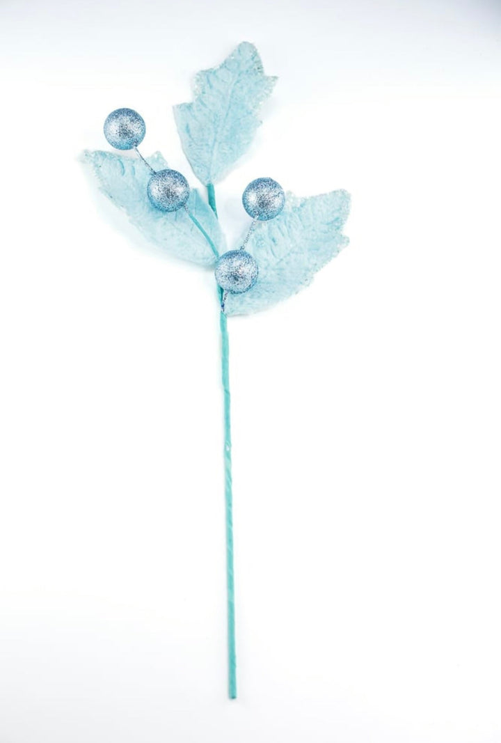 Frosty blue velvet holly berry spray - Greenery Marketartificial flowers86031BL