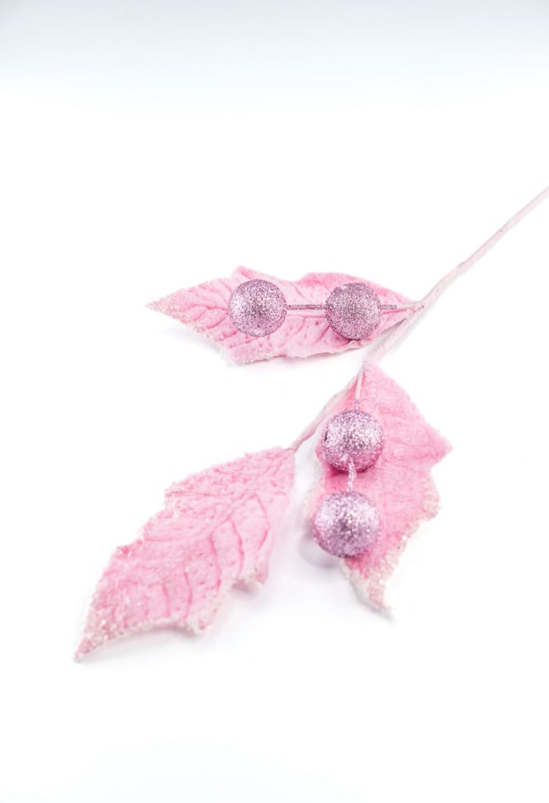 Frosty pink velvet holly berry spray - Greenery Marketartificial flowers86031PK