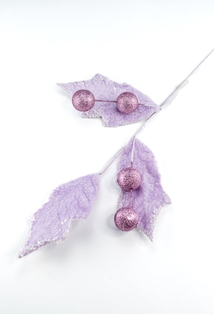 Frosty purple velvet holly berry spray - Greenery Marketartificial flowers86031PU