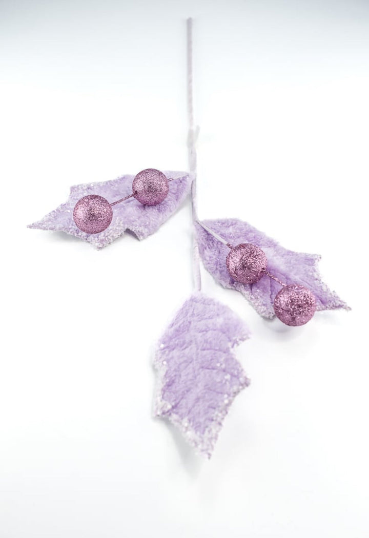 Frosty purple velvet holly berry spray - Greenery Marketartificial flowers86031PU
