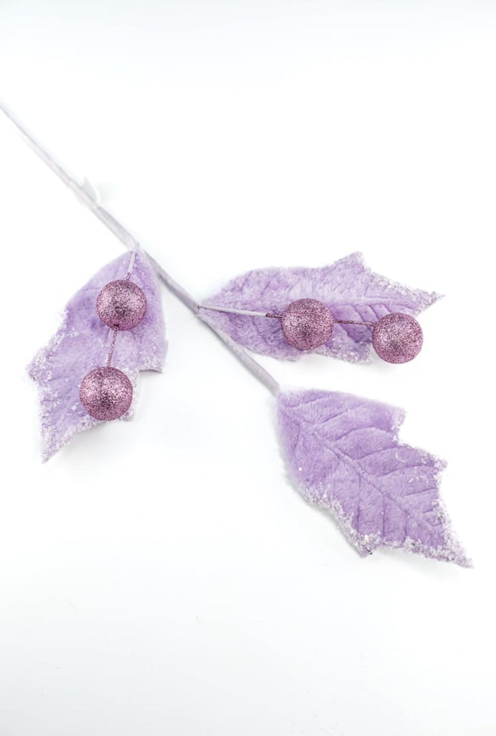 Frosty purple velvet holly berry spray - Greenery Marketartificial flowers86031PU