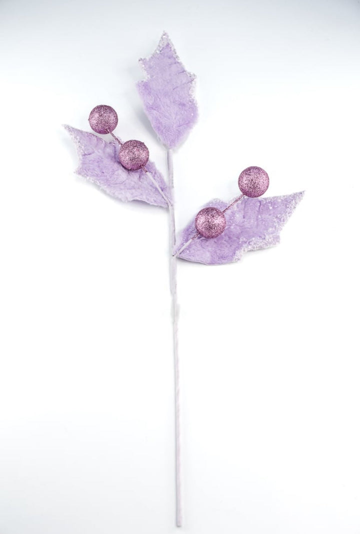 Frosty purple velvet holly berry spray - Greenery Marketartificial flowers86031PU