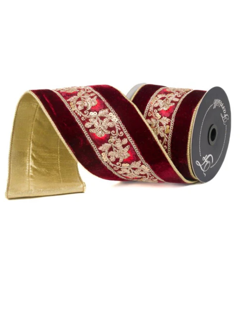 Garnet Vintage Tapestry Farrisilk Wired Ribbon - 4" - Greenery MarketRibbons & TrimRK835 - 11
