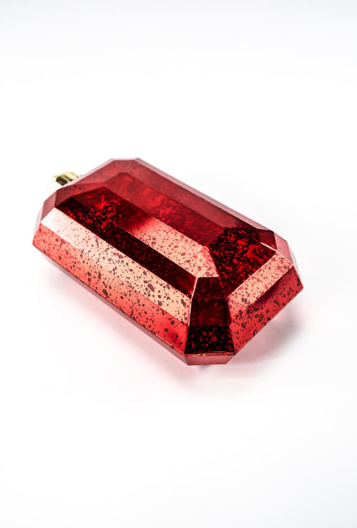 Gems ornament - antique mercury look - red - Greenery MarketXJ551524
