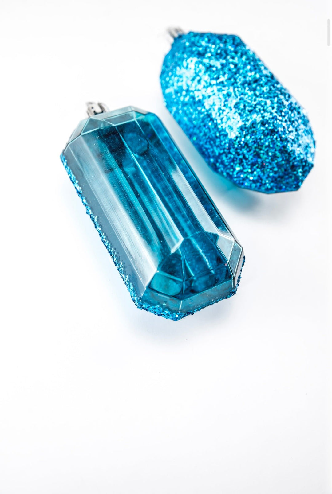 Gems ornaments - 2 assorted laser glitter smoke blue - Greenery MarketXJ5523FF