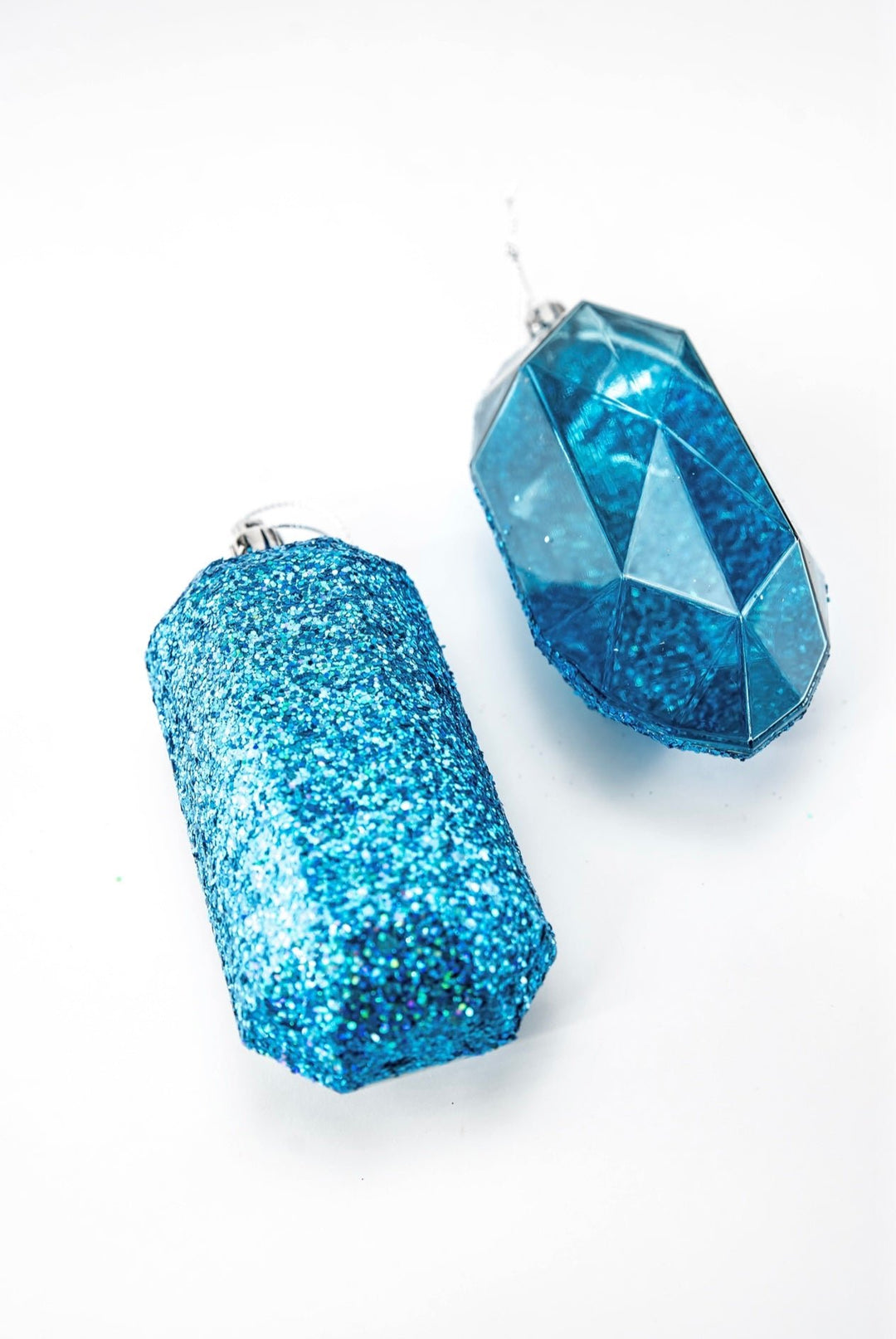Gems ornaments - 2 assorted laser glitter smoke blue - Greenery MarketXJ5523FF