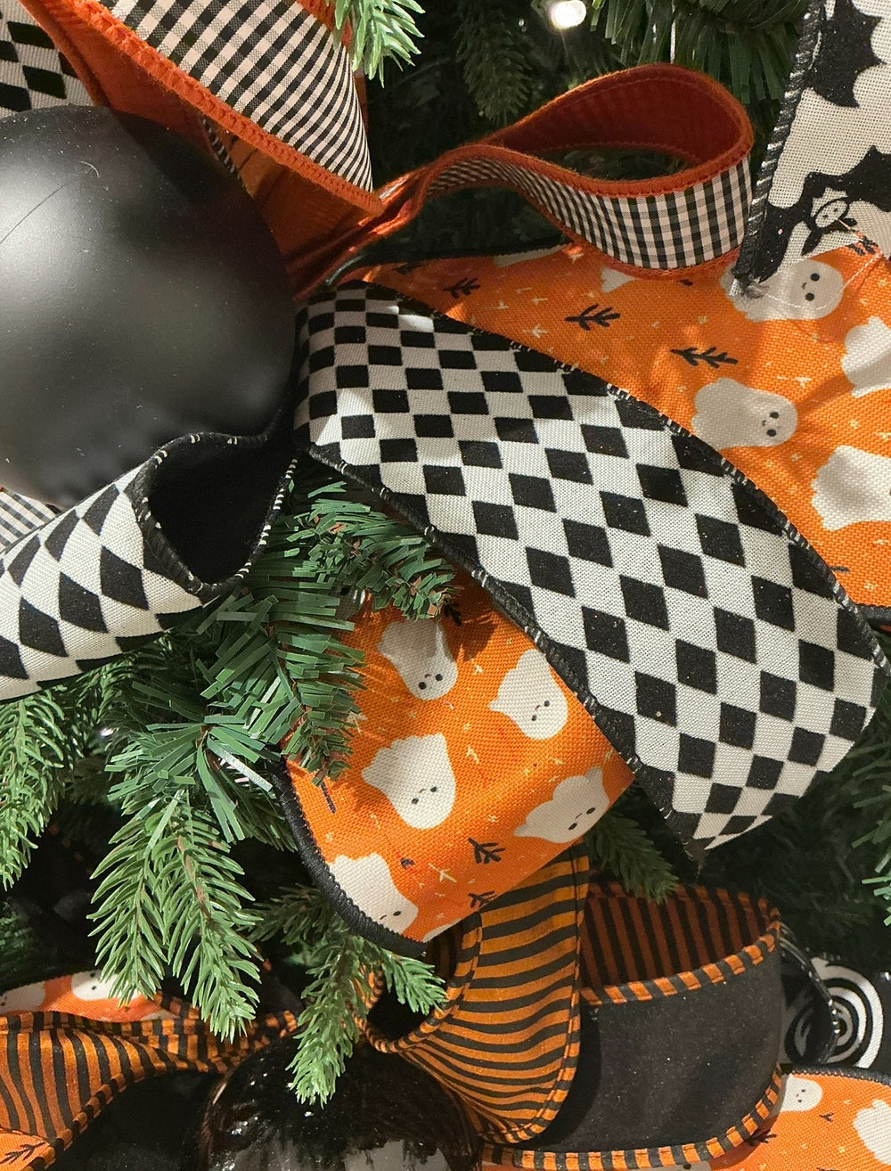 Ghost Wired Printed Canvas Ribbon - 2.5" - Greenery Market6922W - 750 - 63E