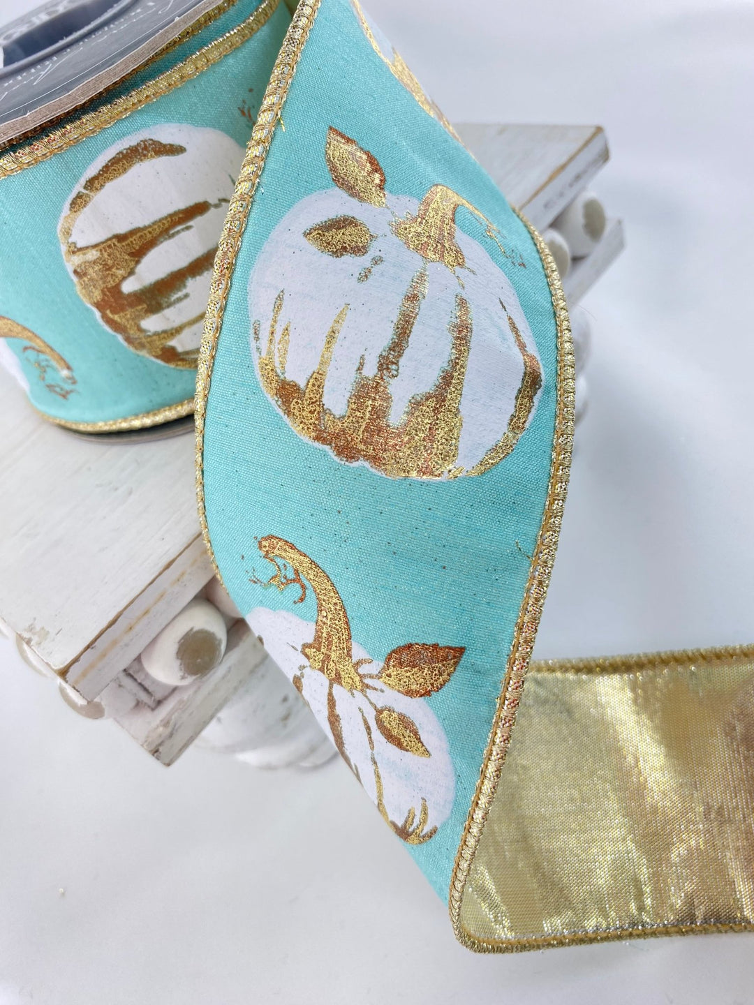 Gilded pumpkin wired ribbon, 2.5" - Greenery MarketWired ribbon94601W - 916 - 40F