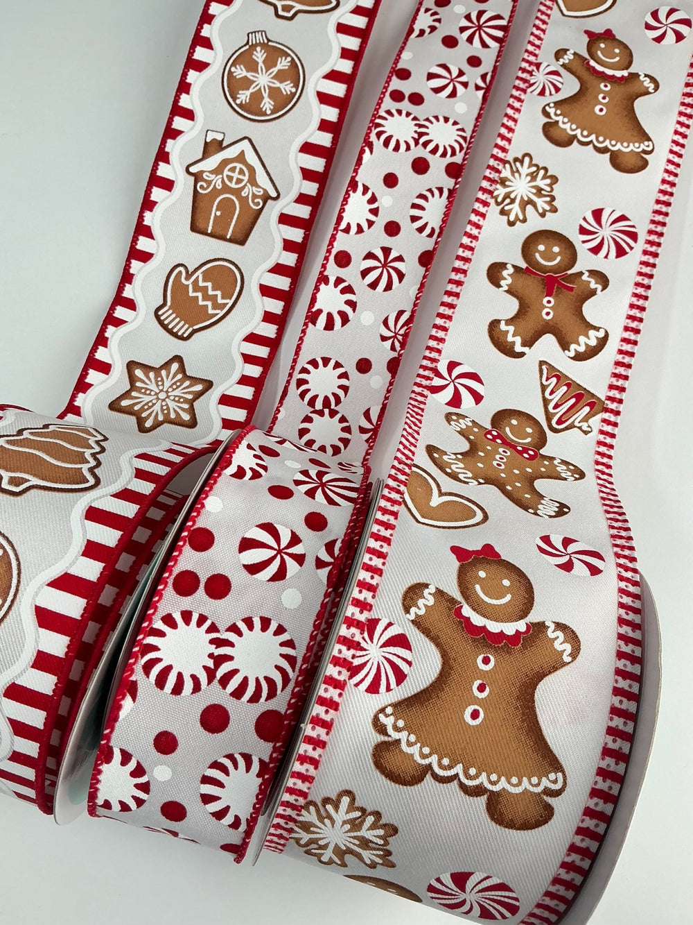 Gingerbread bow bundle x 3 wired ribbons - Greenery MarketRibbons & TrimGingpepx3