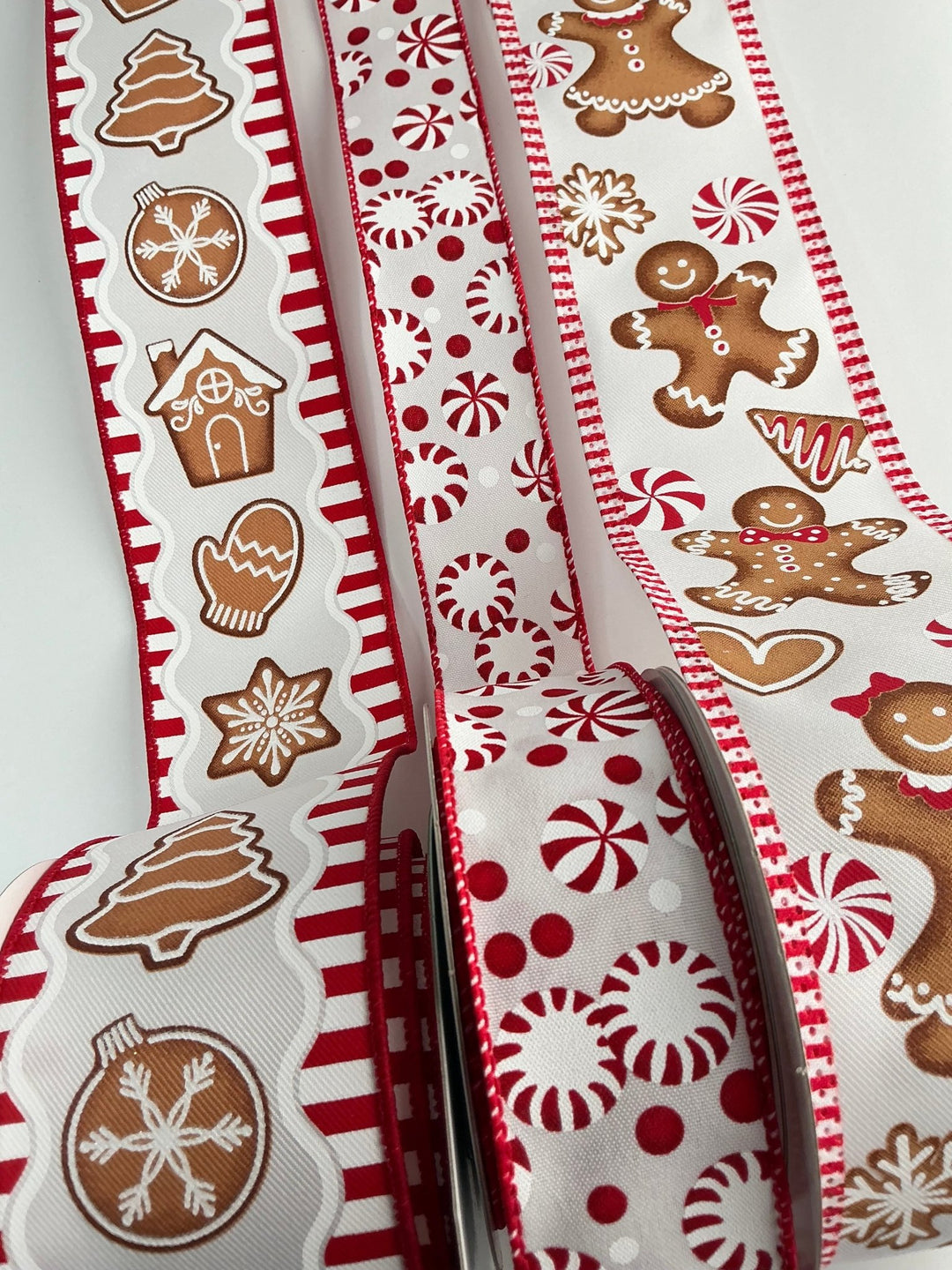 Gingerbread bow bundle x 3 wired ribbons - Greenery MarketRibbons & TrimGingpepx3