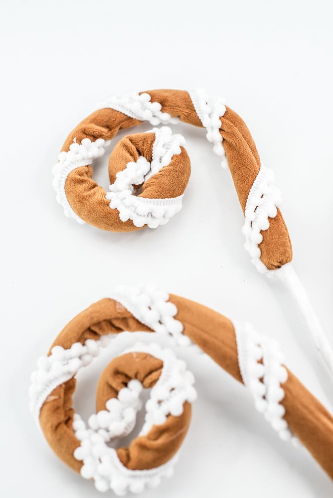 Gingerbread Pompom Stripe Spiral Curly Spray - Greenery Market86453BN