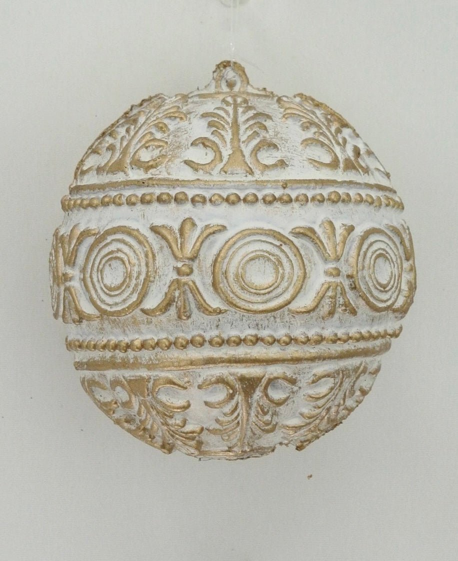 Gold and White Hanging Ball - Greenery Market32179 - GDWT