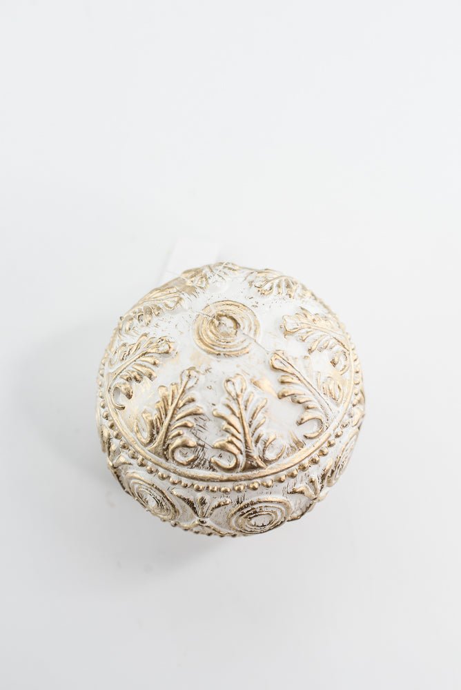 Gold and White Hanging Ball - Greenery Market32179-GDWT