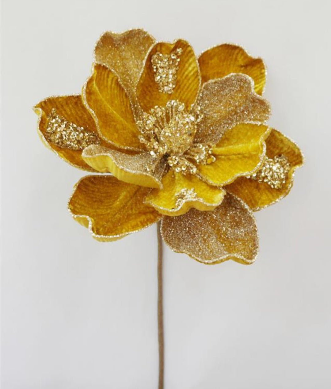 Gold Glamour Magnolia Spray With Sequin - 20" - Greenery MarketXF670GO