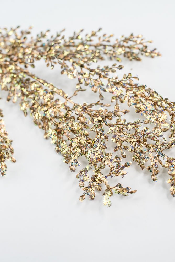 Gold Glitter Sequin Leaf Spray - 32" - Greenery MarketXG1120GO